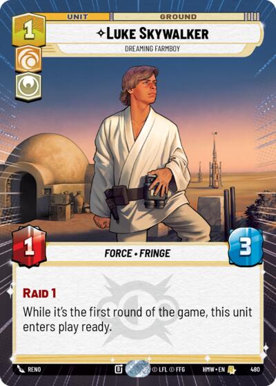 Luke Skywalker - Dreaming Farmboy (Hyperspace) – Homeworlds #480 Star Wars: Unlimited card