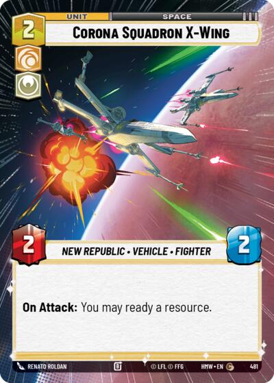 Corona Squadron X-Wing (Hyperspace) – Homeworlds #481 Star Wars: Unlimited card