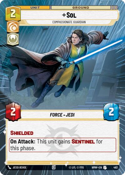 Sol - Compassionate Guardian (Hyperspace) – Homeworlds #482 Star Wars: Unlimited card