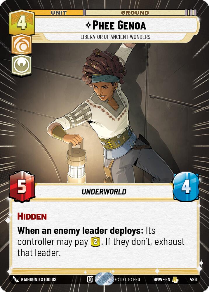 Phee Genoa - Liberator of Ancient Wonders (Hyperspace) – Homeworlds #486 Star Wars: Unlimited card