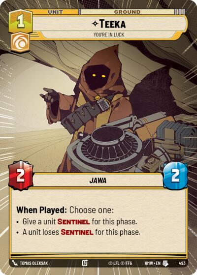 Teeka - You're in Luck (Hyperspace) – Homeworlds #493 Star Wars: Unlimited card