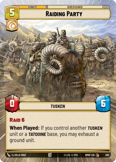 Raiding Party (Hyperspace) – Homeworlds #502 Star Wars: Unlimited card
