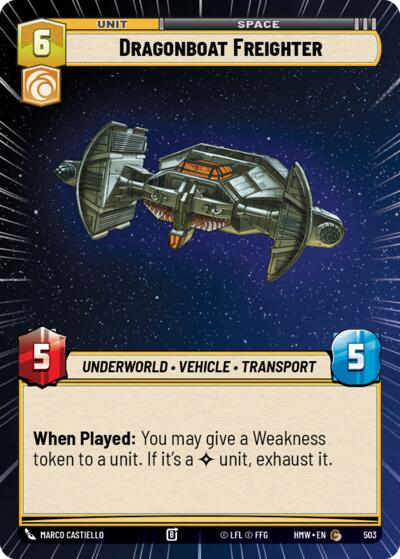 Dragonboat Freighter (Hyperspace) – Homeworlds #503 Star Wars: Unlimited card