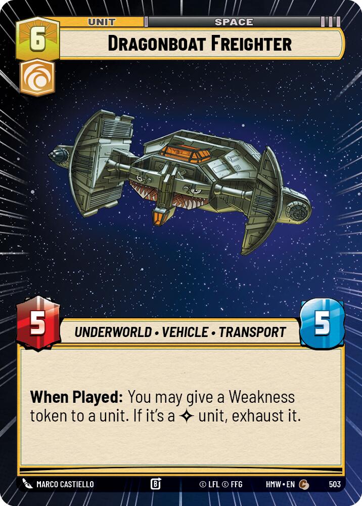 Dragonboat Freighter (Hyperspace) – Homeworlds #503 Star Wars: Unlimited card