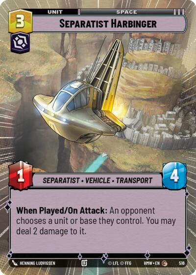 Separatist Harbinger (Hyperspace) – Homeworlds #516 Star Wars: Unlimited card