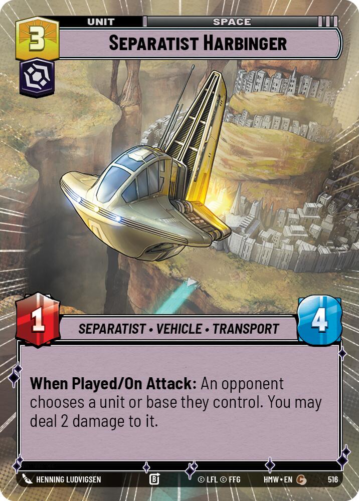 Separatist Harbinger (Hyperspace) – Homeworlds #516 Star Wars: Unlimited card