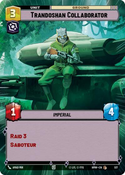 Trandoshan Collaborator (Hyperspace) – Homeworlds #517 Star Wars: Unlimited card
