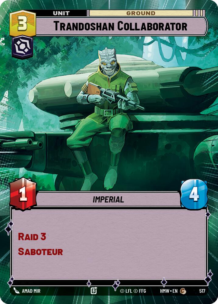 Trandoshan Collaborator (Hyperspace) – Homeworlds #517 Star Wars: Unlimited card