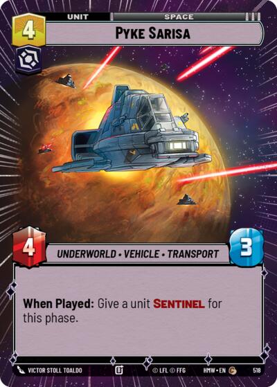 Pyke Sarisa (Hyperspace) – Homeworlds #518 Star Wars: Unlimited card