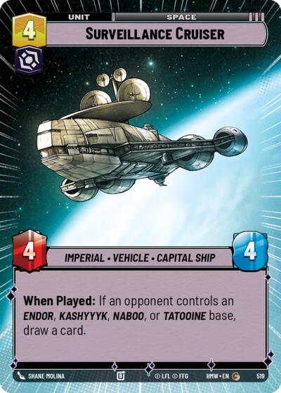 Surveillance Cruiser (Hyperspace) – Homeworlds #519 Star Wars: Unlimited card