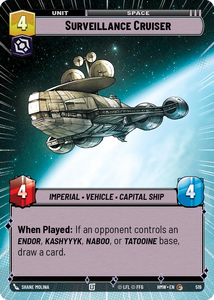 Surveillance Cruiser (Hyperspace) – Homeworlds #519 Star Wars: Unlimited card