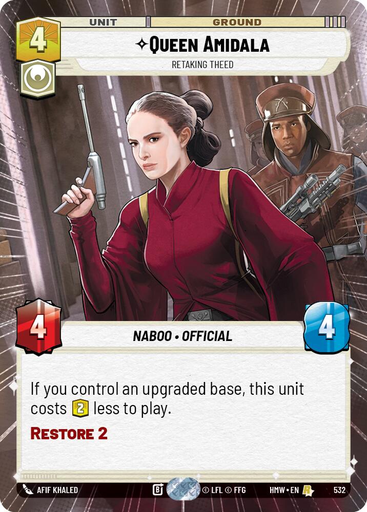 Queen Amidala - Retaking Theed (Hyperspace) – Homeworlds #532 Star Wars: Unlimited card
