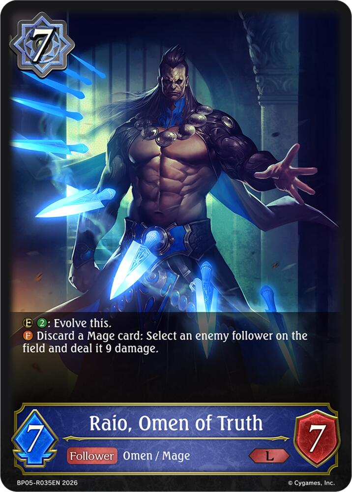 Raio, Omen of Truth (BP19: Eightfold Retribution) — Shadowverse: Evolve card