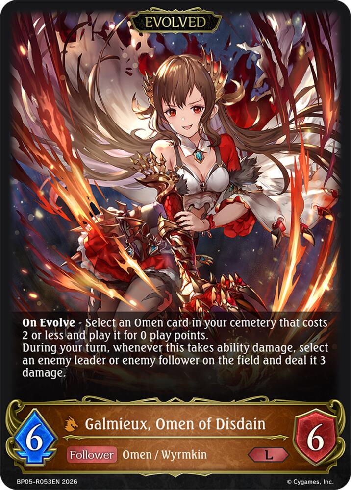 Galmieux, Omen of Disdain (Evolved) (BP19: Eightfold Retribution) — Shadowverse: Evolve card