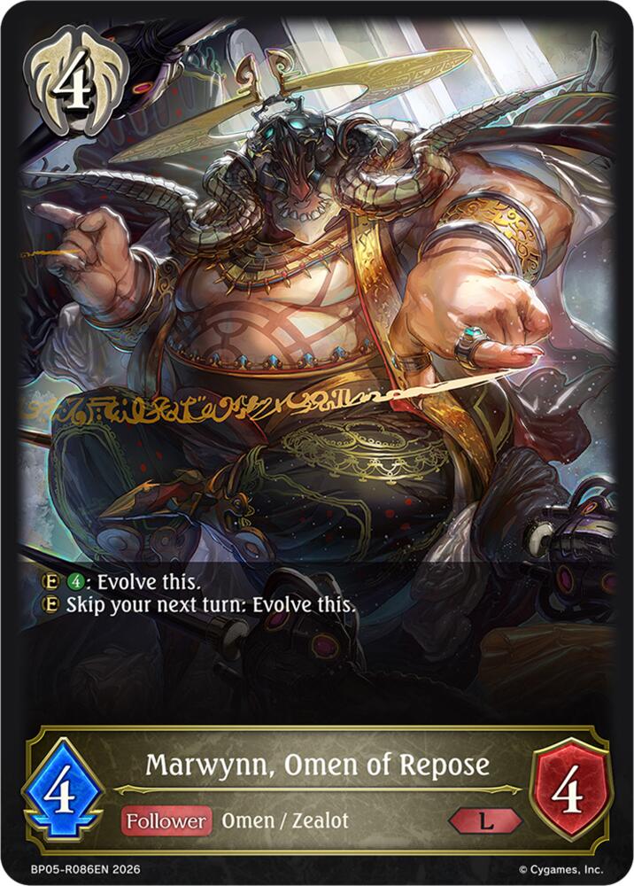 Marwynn, Omen of Repose (BP19: Eightfold Retribution) — Shadowverse: Evolve card