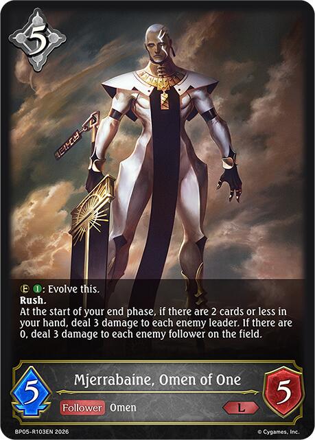 Mjerrabaine, Omen of One (BP19: Eightfold Retribution) — Shadowverse: Evolve card