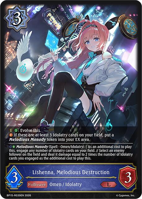 Lishenna, Melodious Destruction (BP19: Eightfold Retribution) — Shadowverse: Evolve card