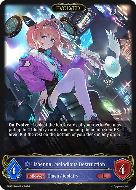 Lishenna, Melodious Destruction (Evolved) (BP19: Eightfold Retribution) — Shadowverse: Evolve card