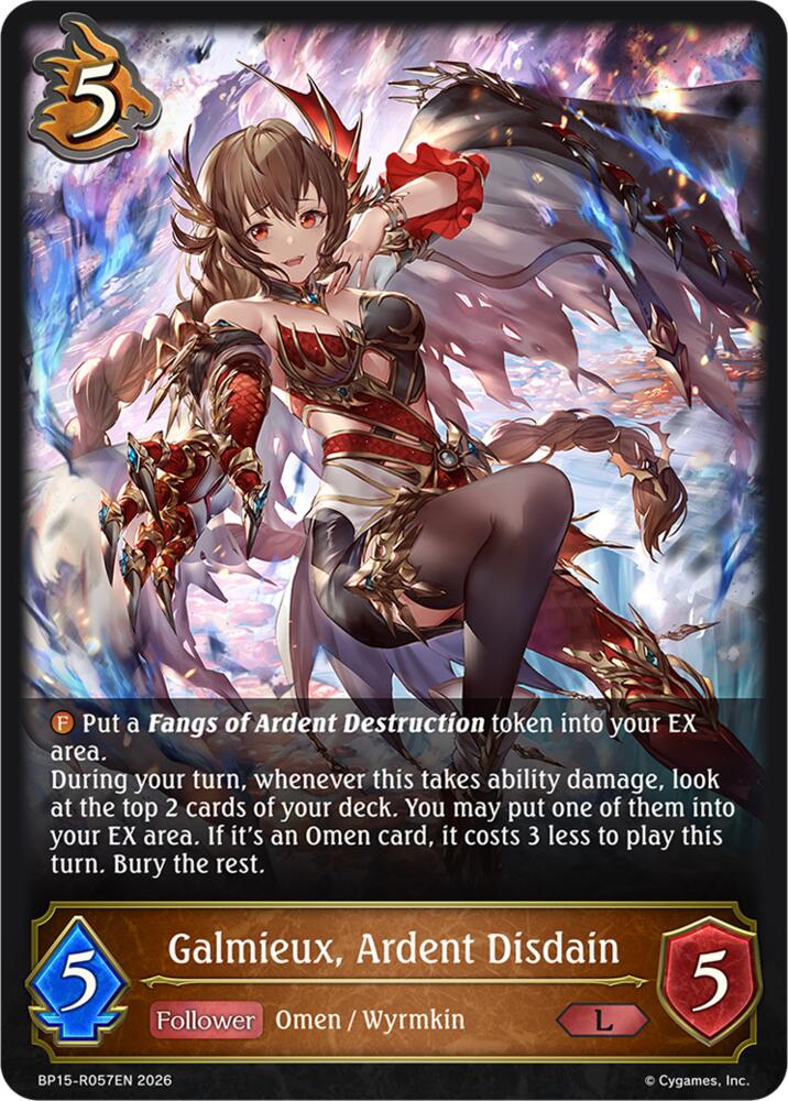 Galmieux, Ardent Disdain (BP19: Eightfold Retribution) — Shadowverse: Evolve card