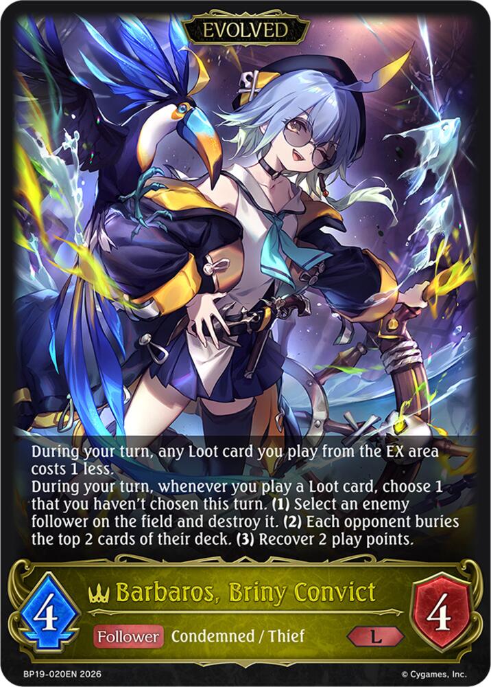 Barbaros, Briny Convict (Evolved) (BP19: Eightfold Retribution) — Shadowverse: Evolve card