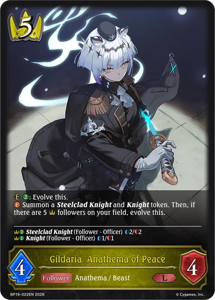 Gildaria, Anathema of Peace (BP19: Eightfold Retribution) — Shadowverse: Evolve card
