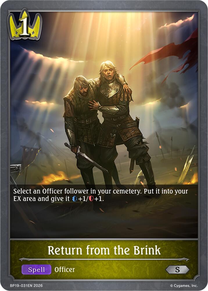 Return from the Brink (BP19: Eightfold Retribution) — Shadowverse: Evolve card