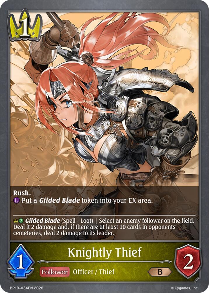 Knightly Thief (BP19: Eightfold Retribution) — Shadowverse: Evolve card