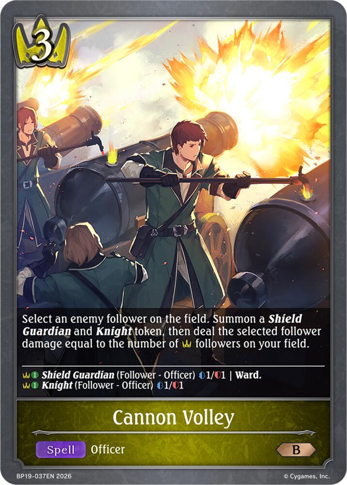 Cannon Volley (BP19: Eightfold Retribution) — Shadowverse: Evolve card