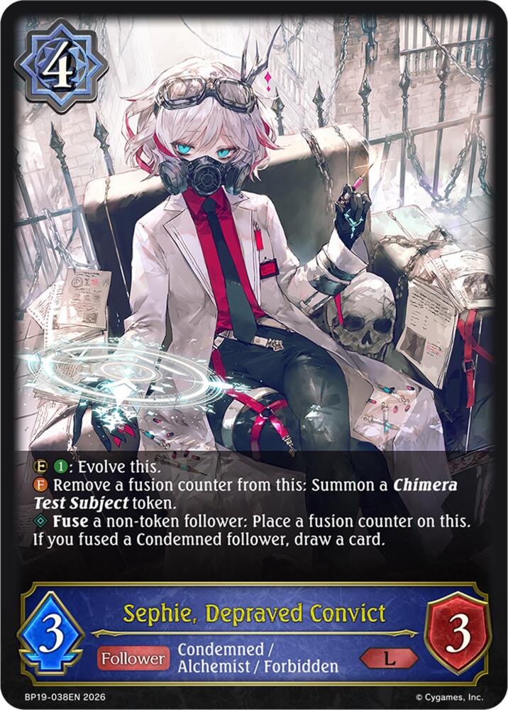 Sephie, Depraved Convict (BP19: Eightfold Retribution) — Shadowverse: Evolve card