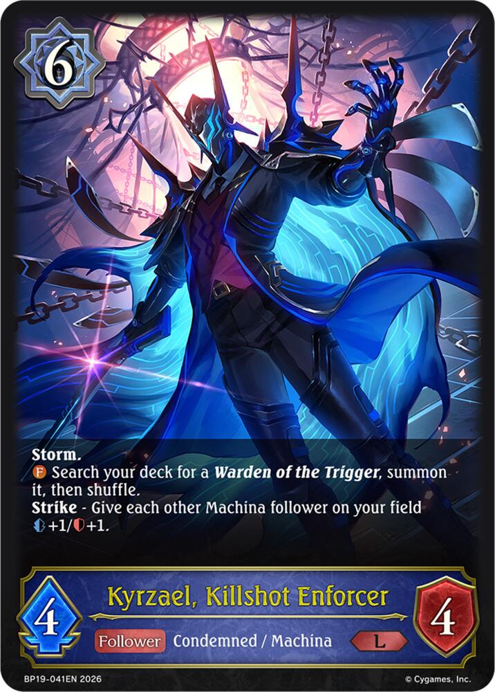 Kyrzael, Killshot Enforcer (BP19: Eightfold Retribution) — Shadowverse: Evolve card