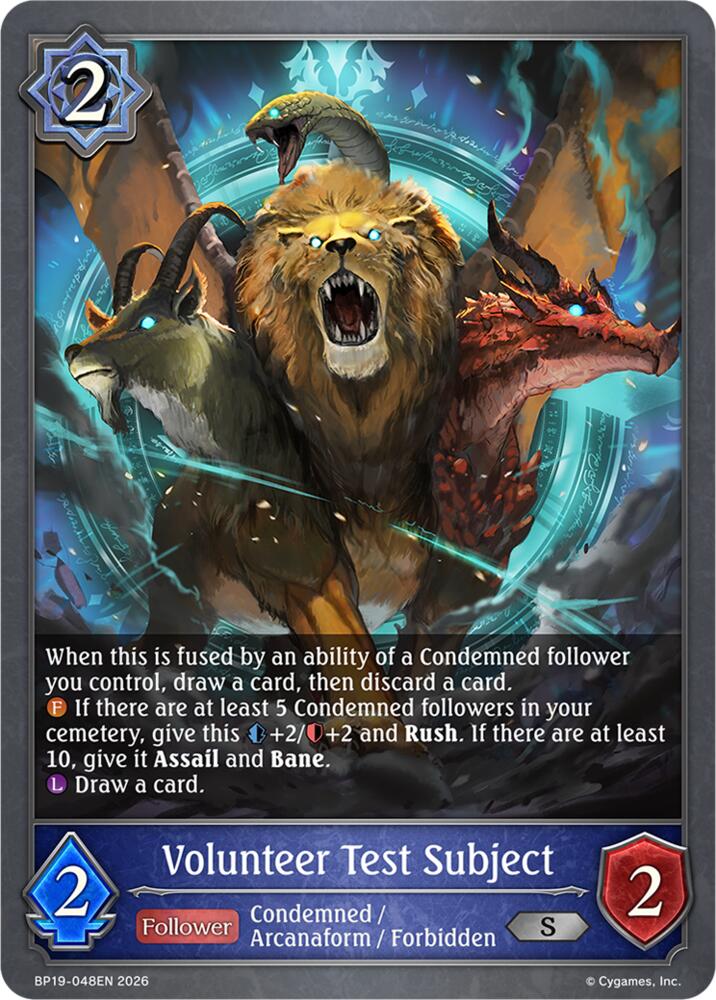 Volunteer Test Subject (BP19: Eightfold Retribution) — Shadowverse: Evolve card