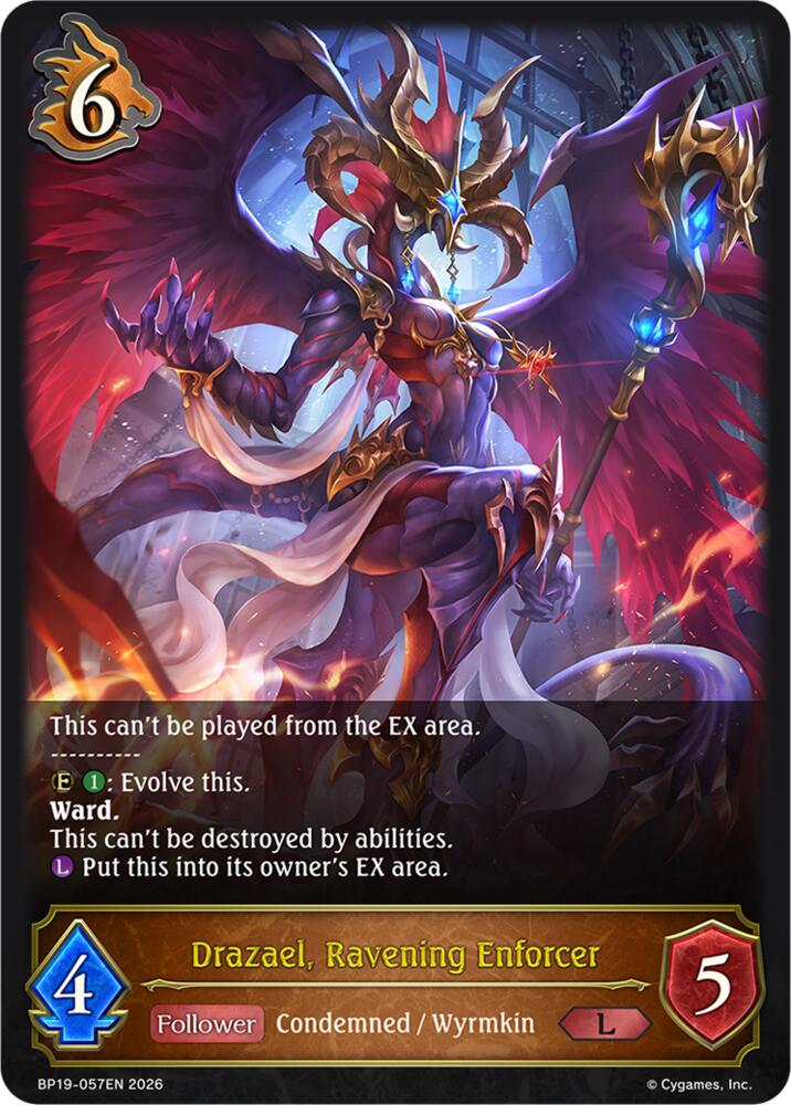 Drazael, Ravening Enforcer (BP19: Eightfold Retribution) — Shadowverse: Evolve card