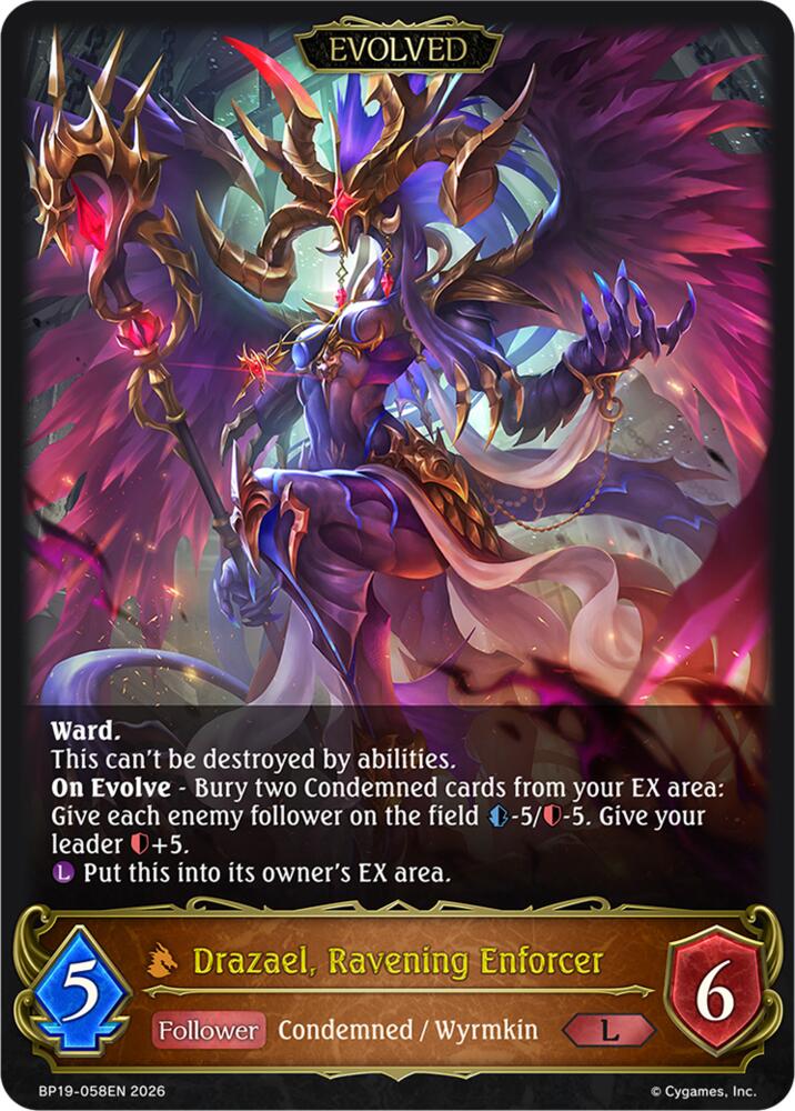 Drazael, Ravening Enforcer (Evolved) (BP19: Eightfold Retribution) — Shadowverse: Evolve card