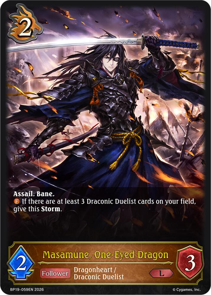 Masamune, One-Eyed Dragon (BP19: Eightfold Retribution) — Shadowverse: Evolve card