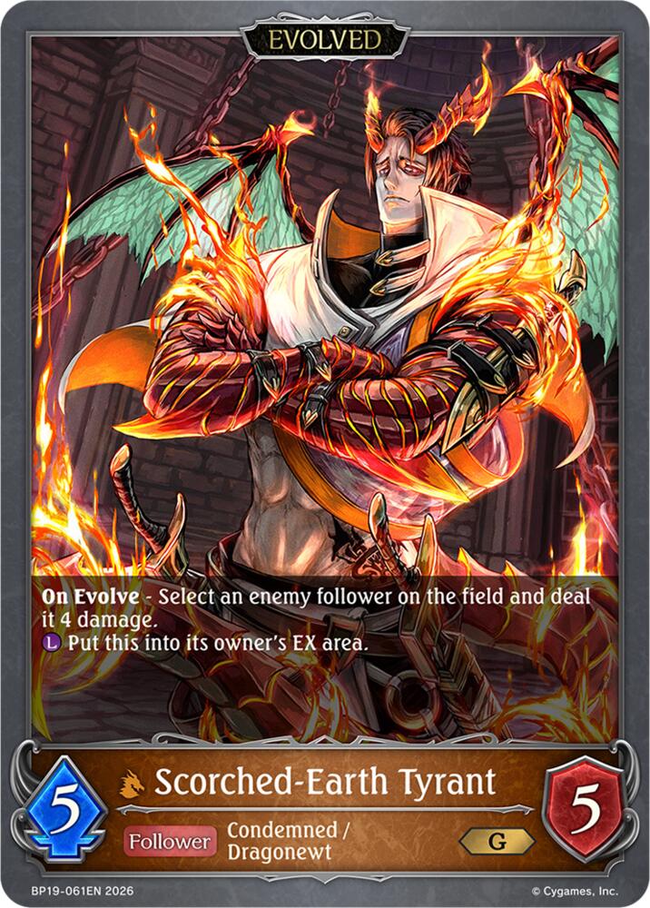 Scorched-Earth Tyrant (Evolved) (BP19: Eightfold Retribution) — Shadowverse: Evolve card
