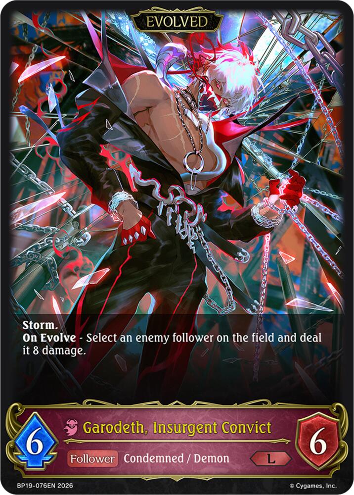 Garodeth, Insurgent Convict (Evolved) (BP19: Eightfold Retribution) — Shadowverse: Evolve card