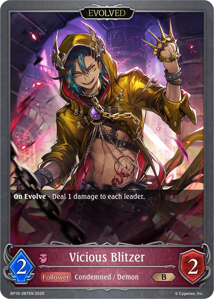 Vicious Blitzer (Evolved) (BP19: Eightfold Retribution) — Shadowverse: Evolve card