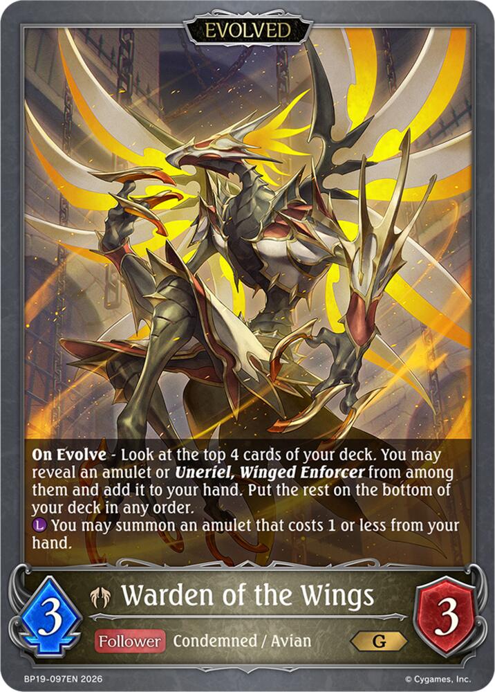 Warden of the Wings (Evolved) (BP19: Eightfold Retribution) — Shadowverse: Evolve card