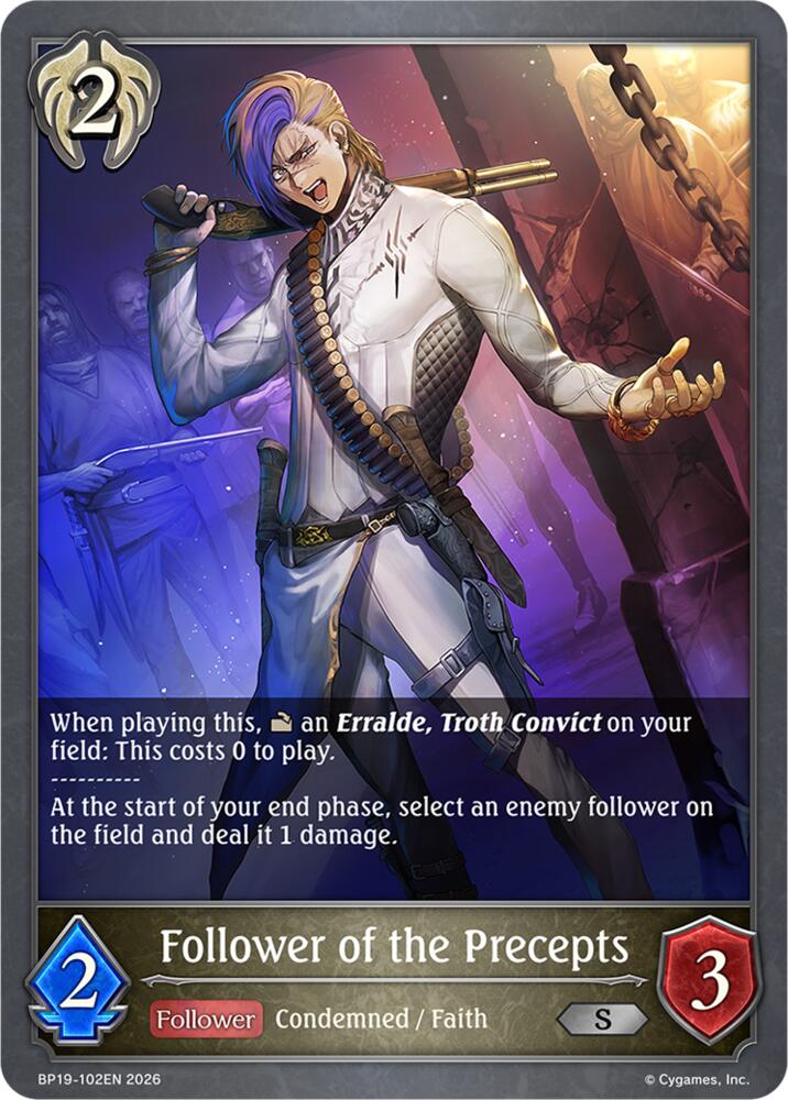 Follower of the Precepts (BP19: Eightfold Retribution) — Shadowverse: Evolve card