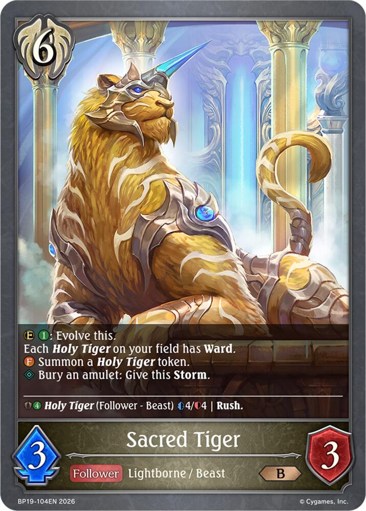 Sacred Tiger (BP19: Eightfold Retribution) — Shadowverse: Evolve card