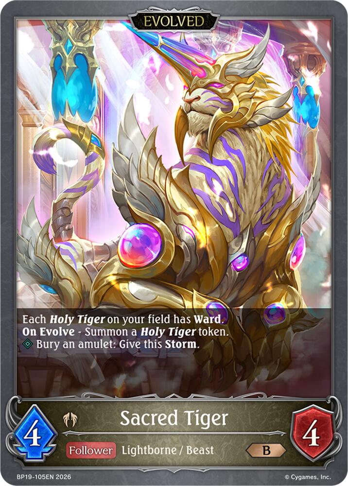 Sacred Tiger (Evolved) (BP19: Eightfold Retribution) — Shadowverse: Evolve card