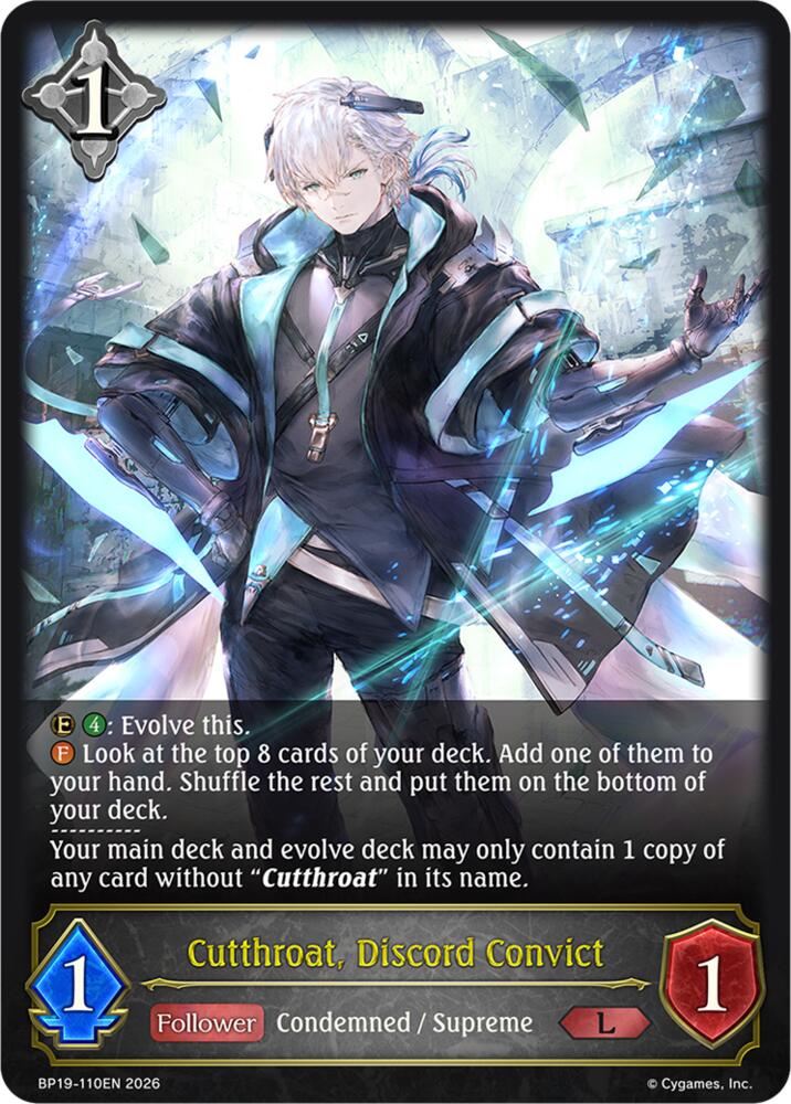 Cutthroat, Discord Convict (BP19: Eightfold Retribution) — Shadowverse: Evolve card
