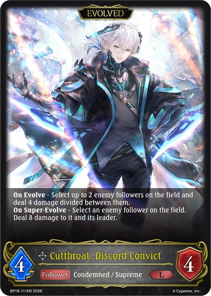 Cutthroat, Discord Convict (Evolved) (BP19: Eightfold Retribution) — Shadowverse: Evolve card