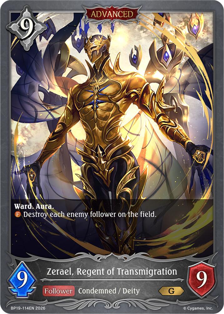 Zerael, Regent of Transmigration (BP19: Eightfold Retribution) — Shadowverse: Evolve card