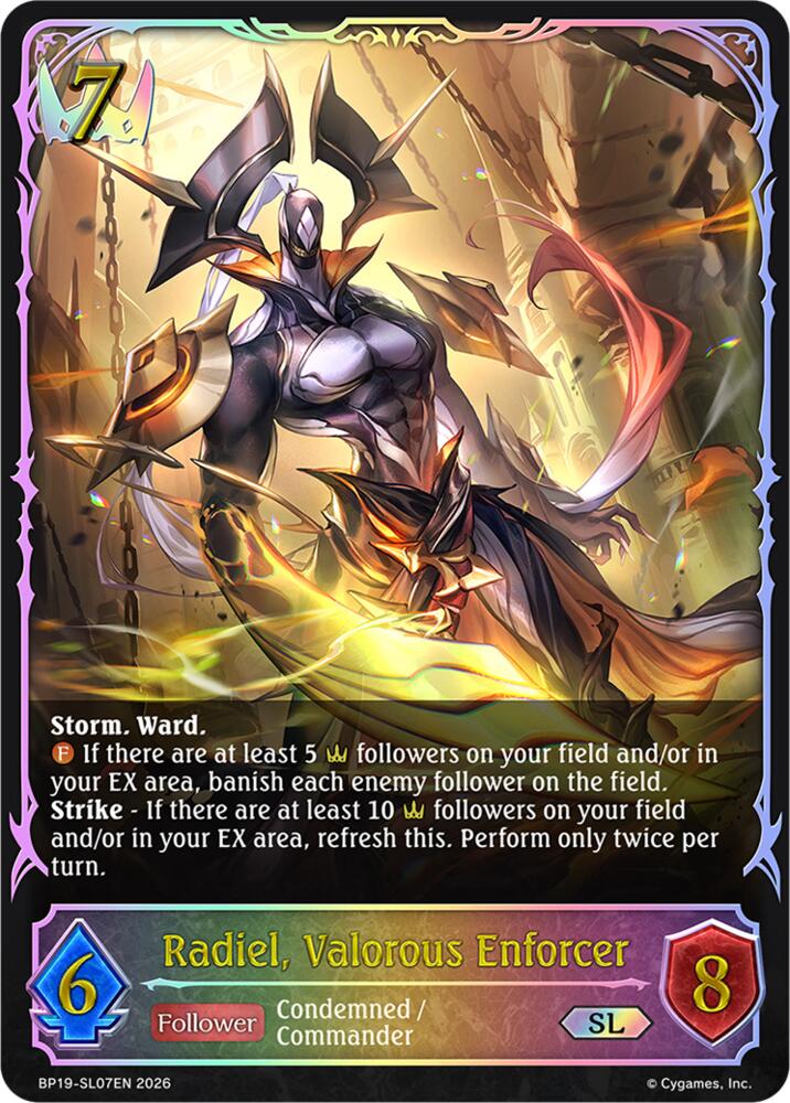 Radiel, Valorous Enforcer (BP19: Eightfold Retribution) — Shadowverse: Evolve card