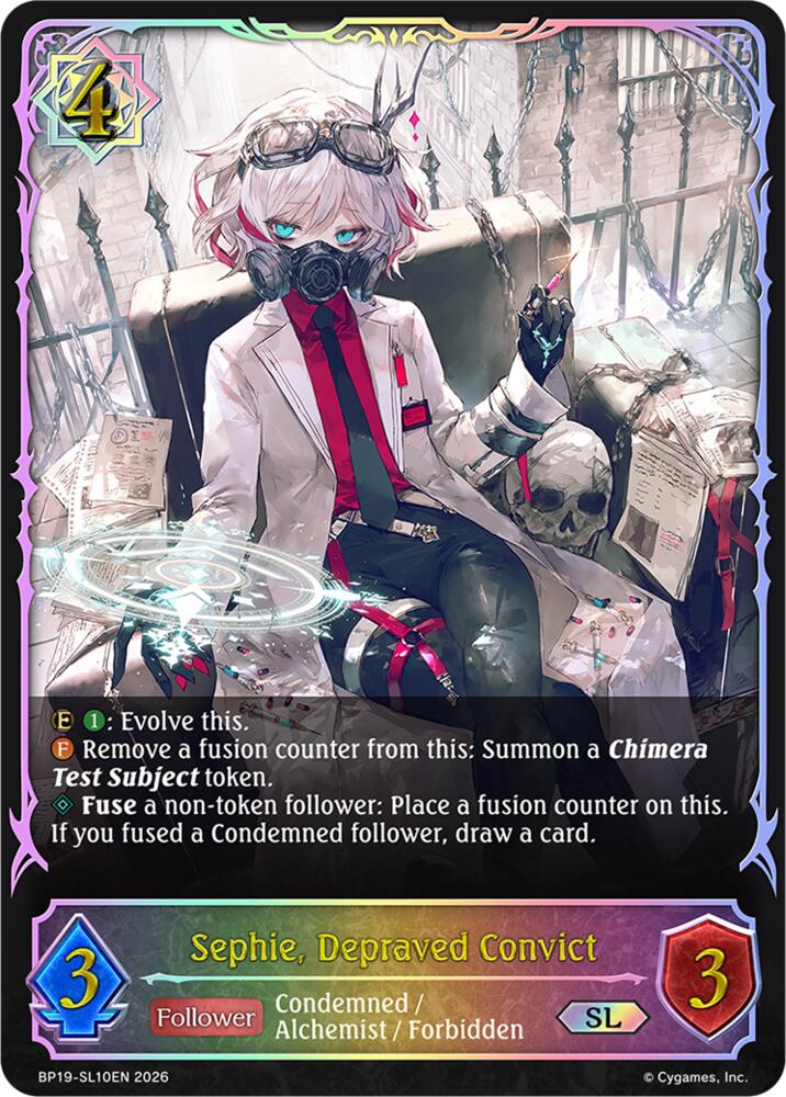 Sephie, Depraved Convict (BP19: Eightfold Retribution) — Shadowverse: Evolve card