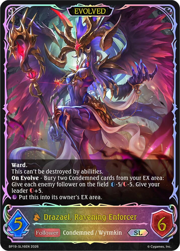 Drazael, Ravening Enforcer (Evolved) (BP19: Eightfold Retribution) — Shadowverse: Evolve card