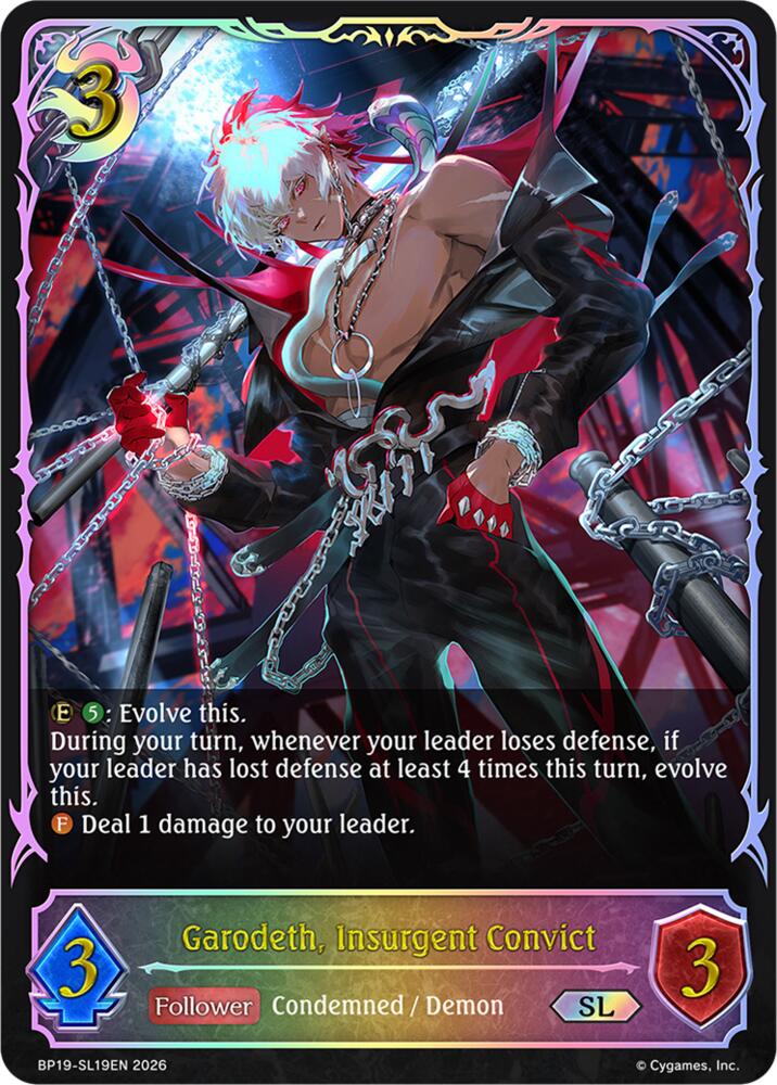 Garodeth, Insurgent Convict (BP19: Eightfold Retribution) — Shadowverse: Evolve card