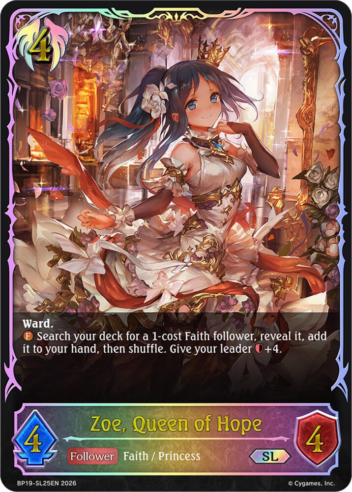 Zoe, Queen of Hope (BP19: Eightfold Retribution) — Shadowverse: Evolve card