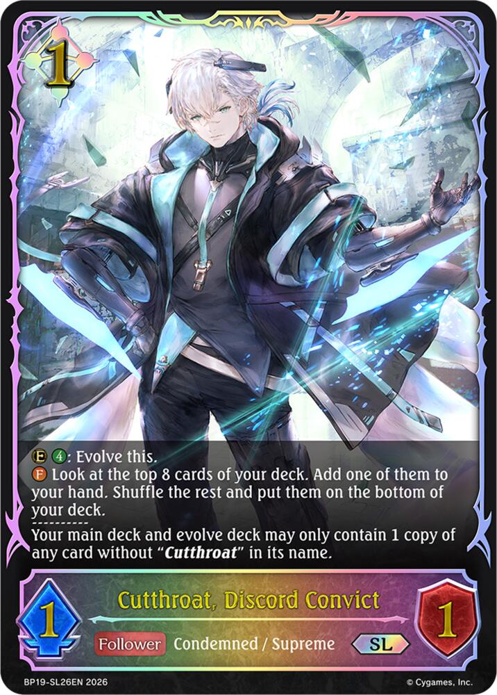 Cutthroat, Discord Convict (BP19: Eightfold Retribution) — Shadowverse: Evolve card